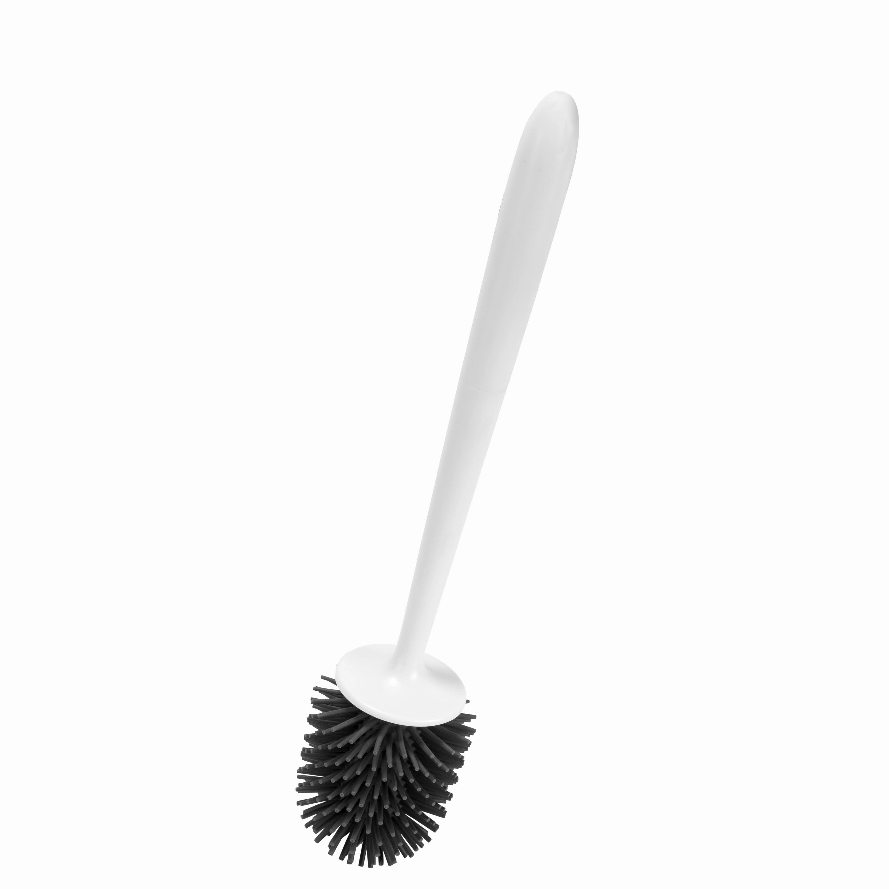 Bath Bliss 2 Pack Self Closing Lid Toilet Brush with Soft Rubber Bristles - Dimensions: 5"x5"x 17"