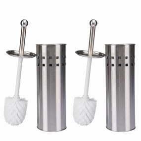 Bath Bliss 2 Pack Stainless Steel Toilet Brush with Air Vents - Set Toilet Brush,Bathroom Cleaner