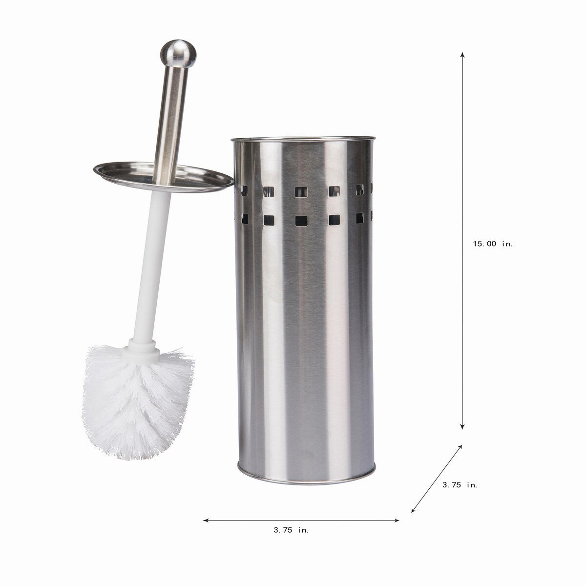 Bath Bliss 2 Pack Stainless Steel Toilet Brush with Air Vents - Set