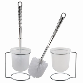 Bath Bliss 2 Pack Steel Toilet Brush and Holder in Chrome - Dimensions: 4.875 x 4 x 14.25? Toilet Brush,Bathroom Cleaner
