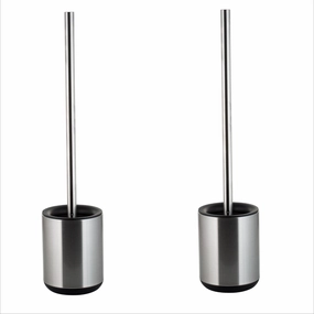 Bath Bliss 2 Pack Toilet Brush and Holder in Stainless Steel - Set Toilet Brush,Bathroom Cleaner
