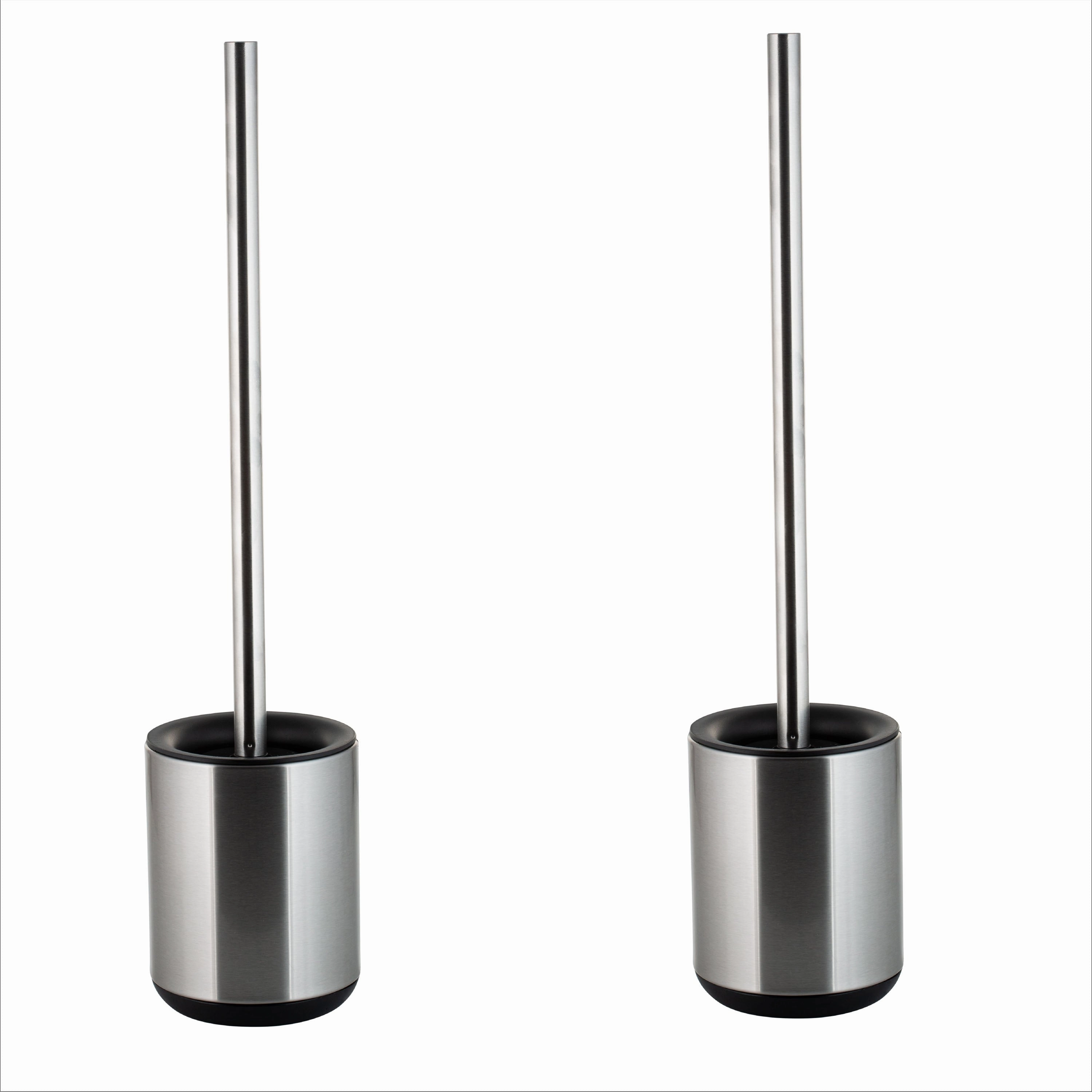 Bath Bliss 2 Pack Toilet Brush and Holder in Stainless Steel - Set Toilet Brush,Bathroom Cleaner