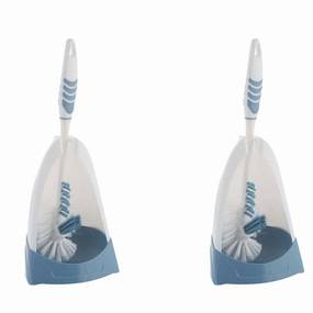 Bath Bliss 2 Pack Toilet Brush with Rim Scrubber - Set Toilet Brush,Bathroom Cleaner