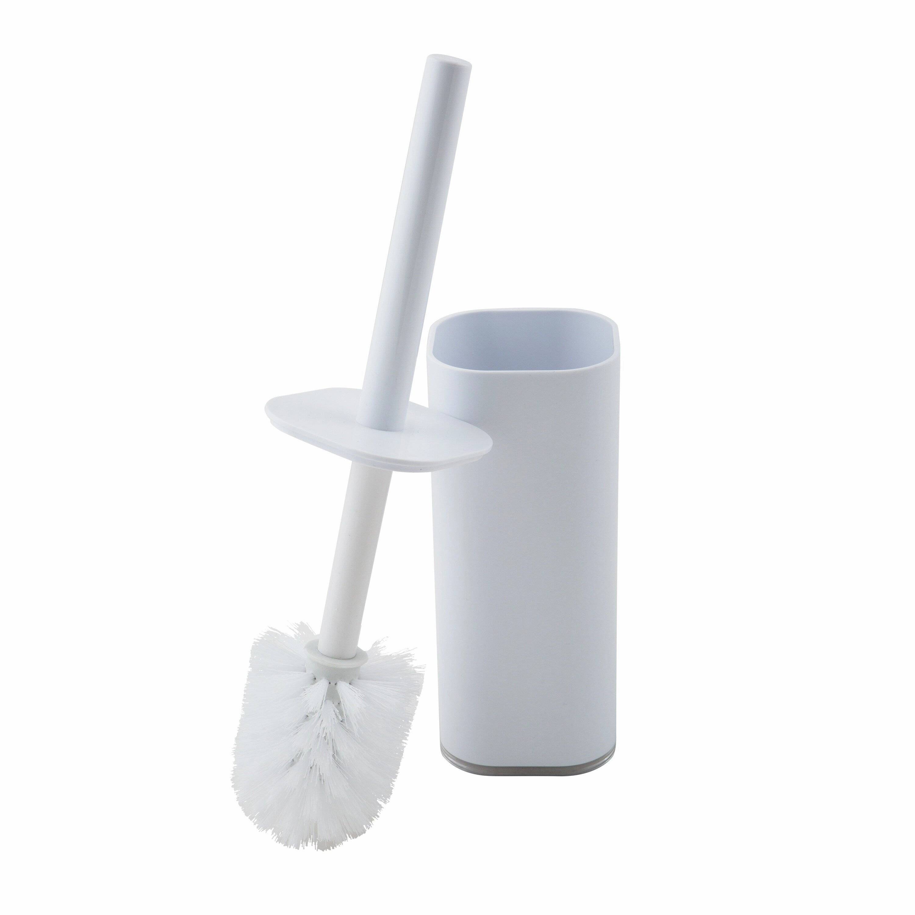 Bath Bliss Acrylic Cylinder Toilet Brush Set in White - 3.5"x 3.5"x 15"