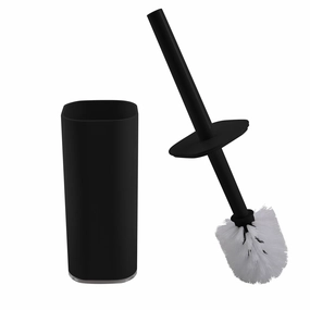 Bath Bliss Acrylic Square Toilet Brush Set in Black - 3.6"x 3.6"x 15.2" Toilet Brush,Bathroom Cleaner