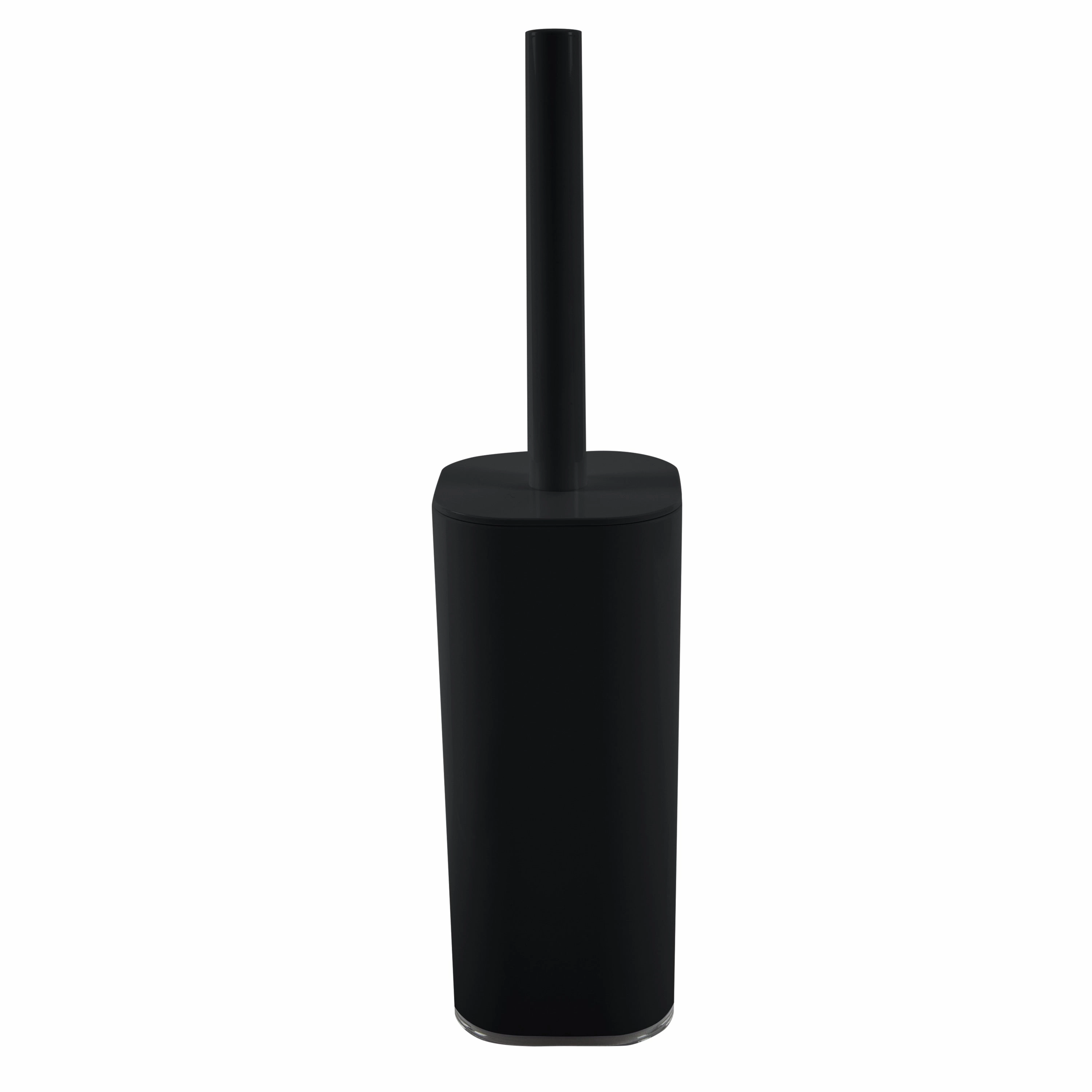 Bath Bliss Acrylic Square Toilet Brush Set in Black - 3.6"x 3.6"x 15.2"