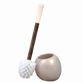 Bath Bliss Ceramic Dome Toilet Brush & Holder in Iridescent - 5.7"RDx 14" Toilet Brush,Bathroom Cleaner
