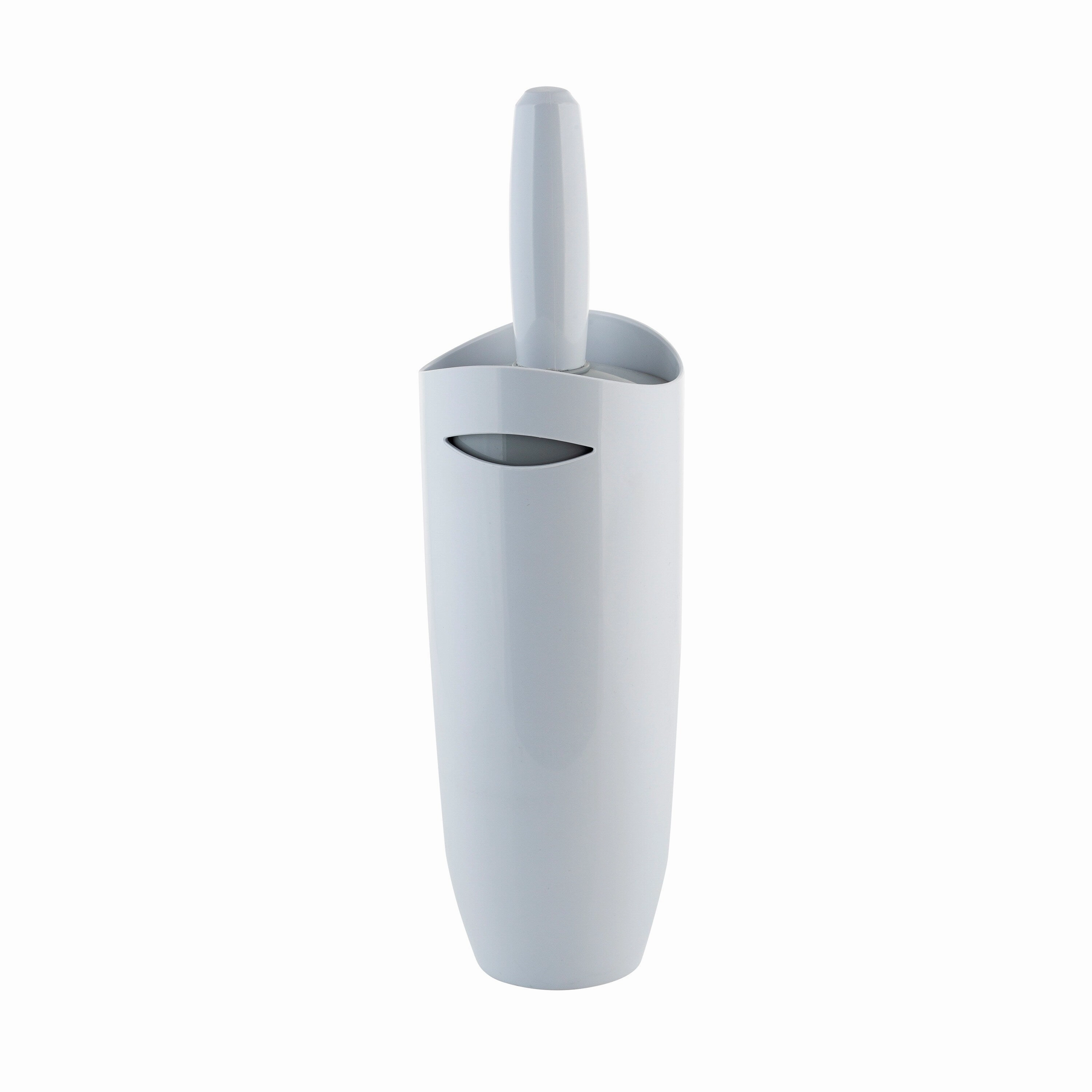Bath Bliss Contour Toilet Brush and Holder in White - 3.94" x 3.94" x 13.75"