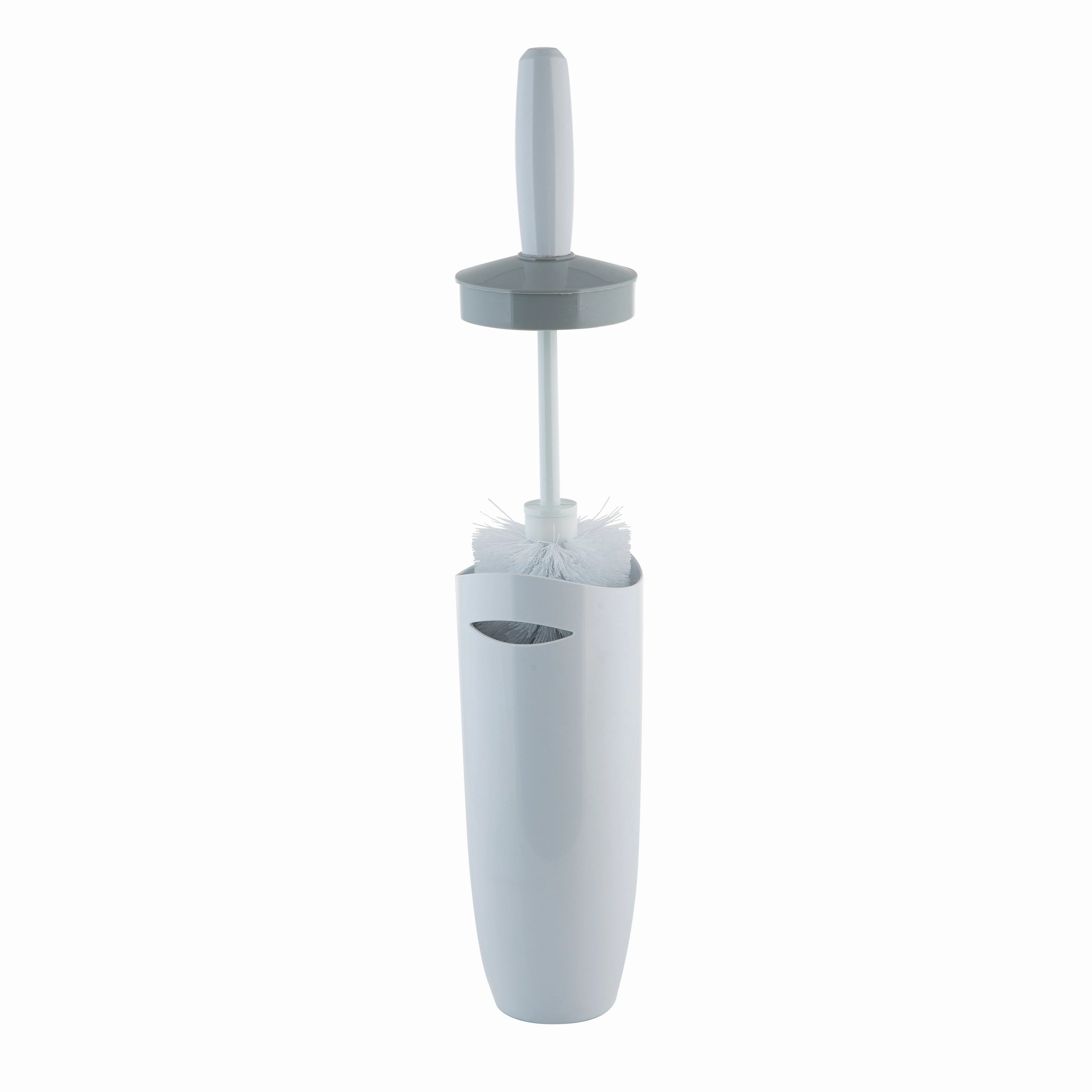 Bath Bliss Contour Toilet Brush and Holder in White - 3.94" x 3.94" x 13.75"