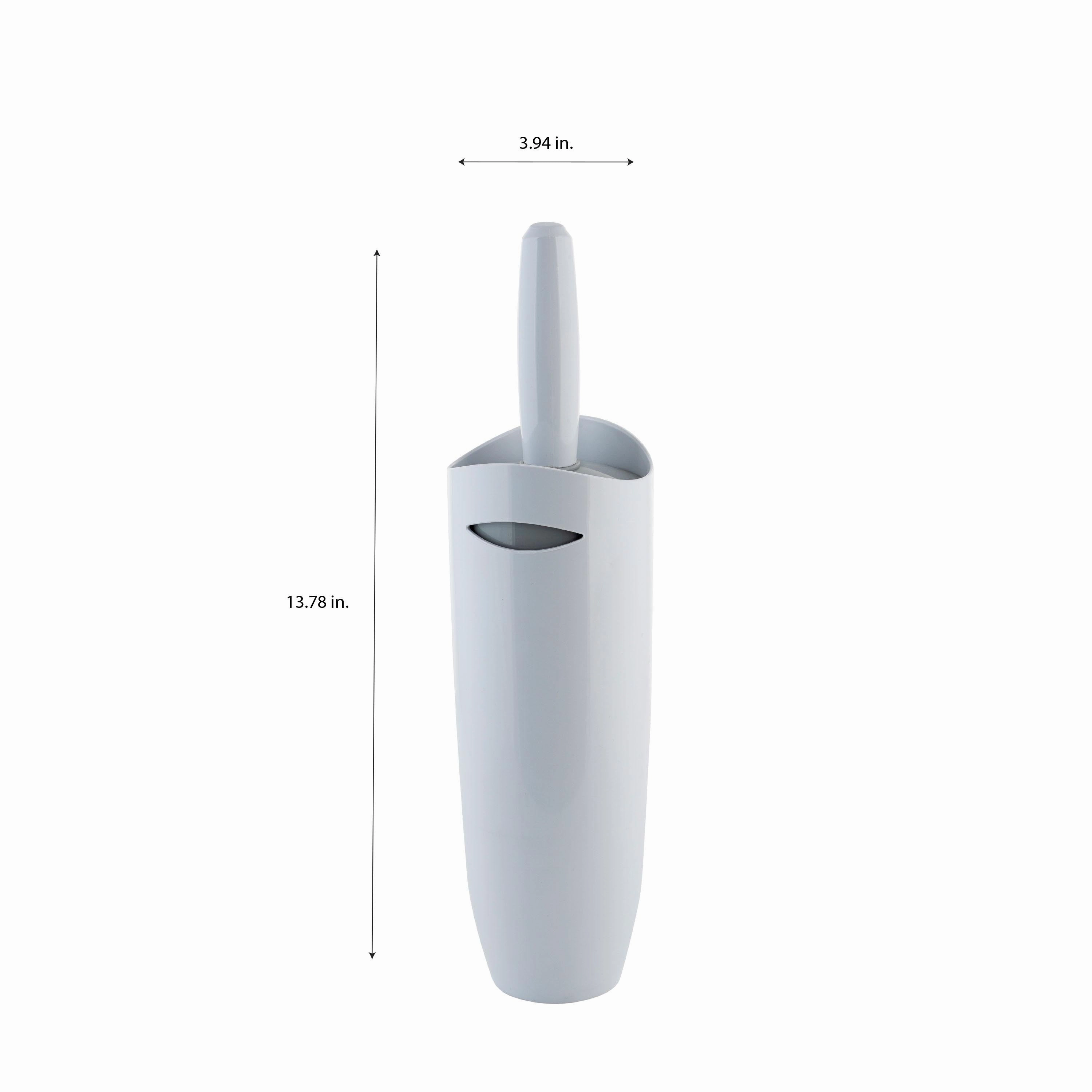 Bath Bliss Contour Toilet Brush and Holder in White - 3.94" x 3.94" x 13.75"