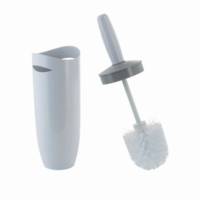 Bath Bliss Contour Toilet Brush and Holder in White - 3.94" x 3.94" x 13.75" Toilet Brush,Bathroom Cleaner