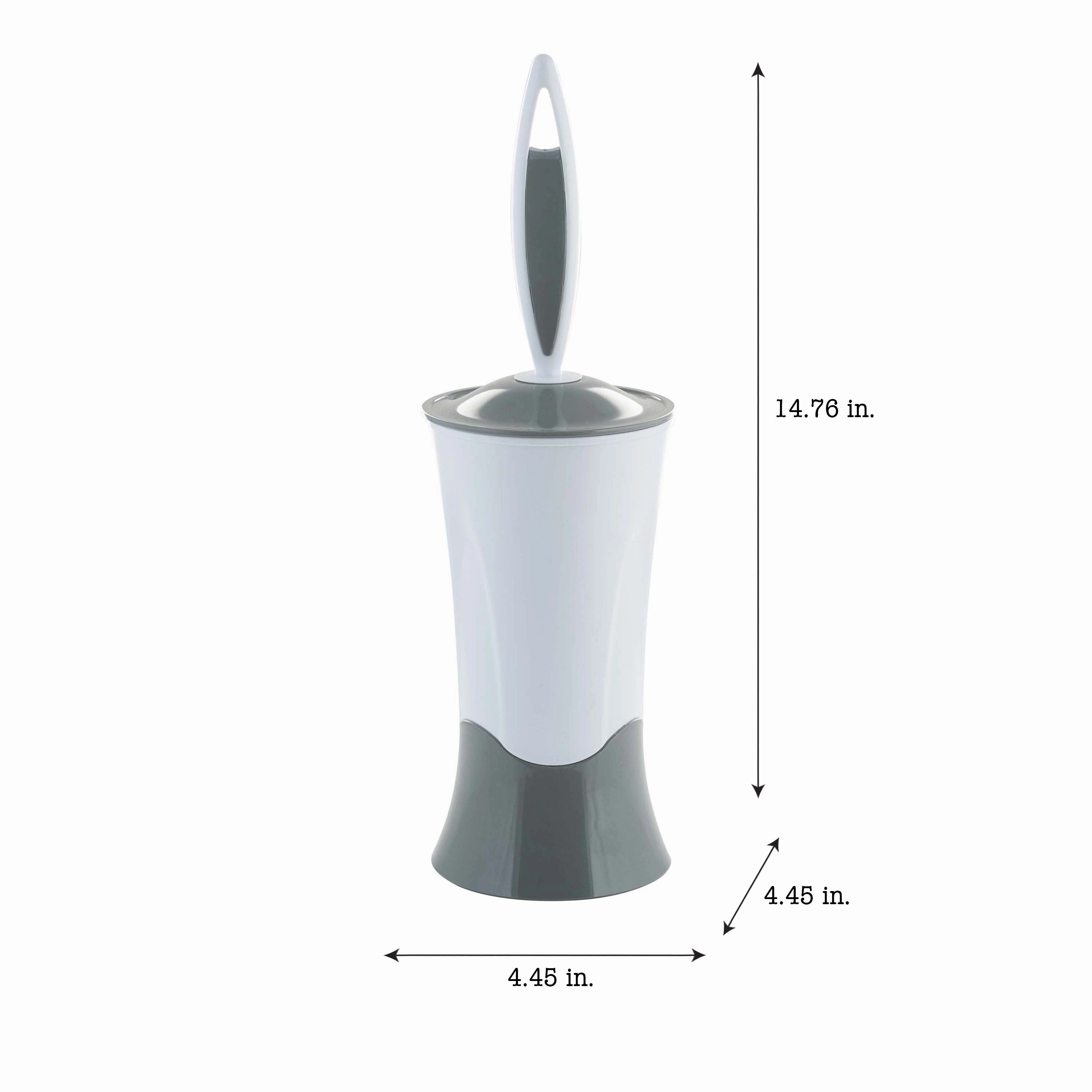 Bath Bliss Curve Design Toilet Brush and Holder - 4.45"x 4.45" x 14.76"