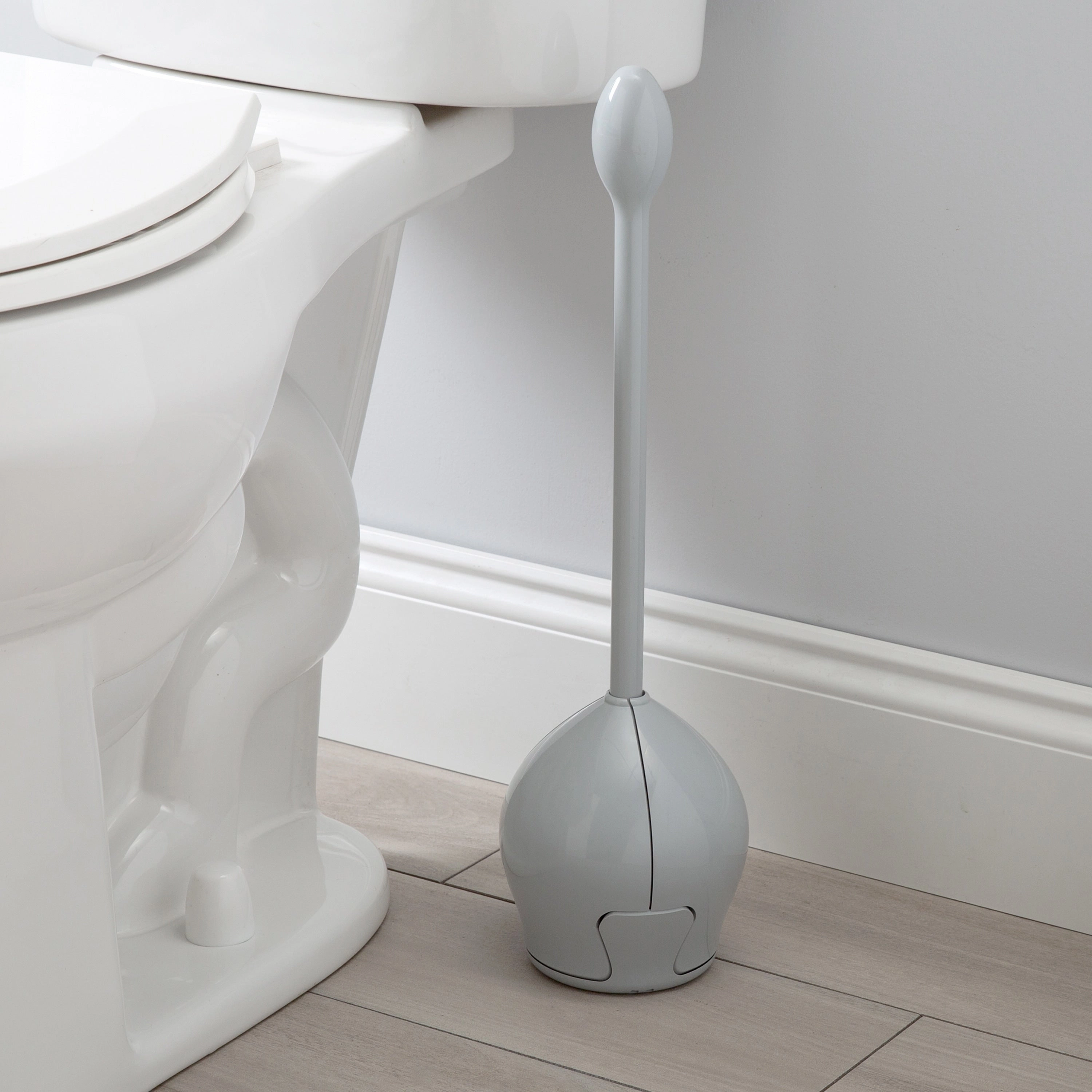 Bath Bliss Firm Grip Tulip Toilet Bowl Brush in Grey