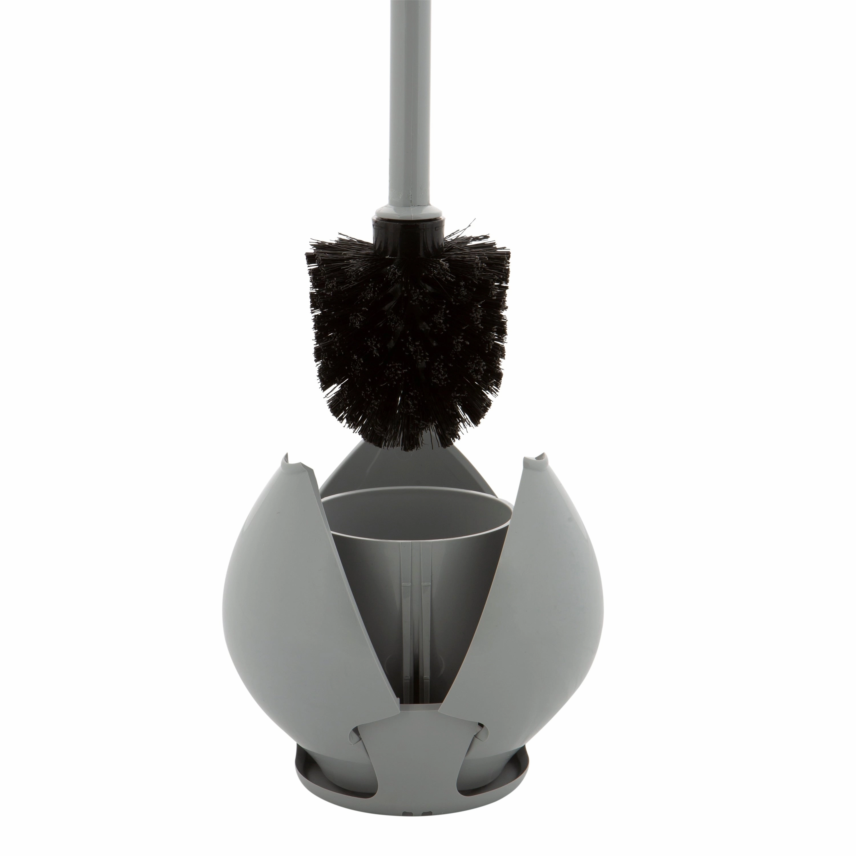 Bath Bliss Firm Grip Tulip Toilet Bowl Brush in Grey