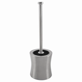 Bath Bliss Hour Glass Shaped Stainless Steel Toilet Brush and Holder - 4.5" Rd x 15.4" Toilet Brush,Bathroom Cleaner