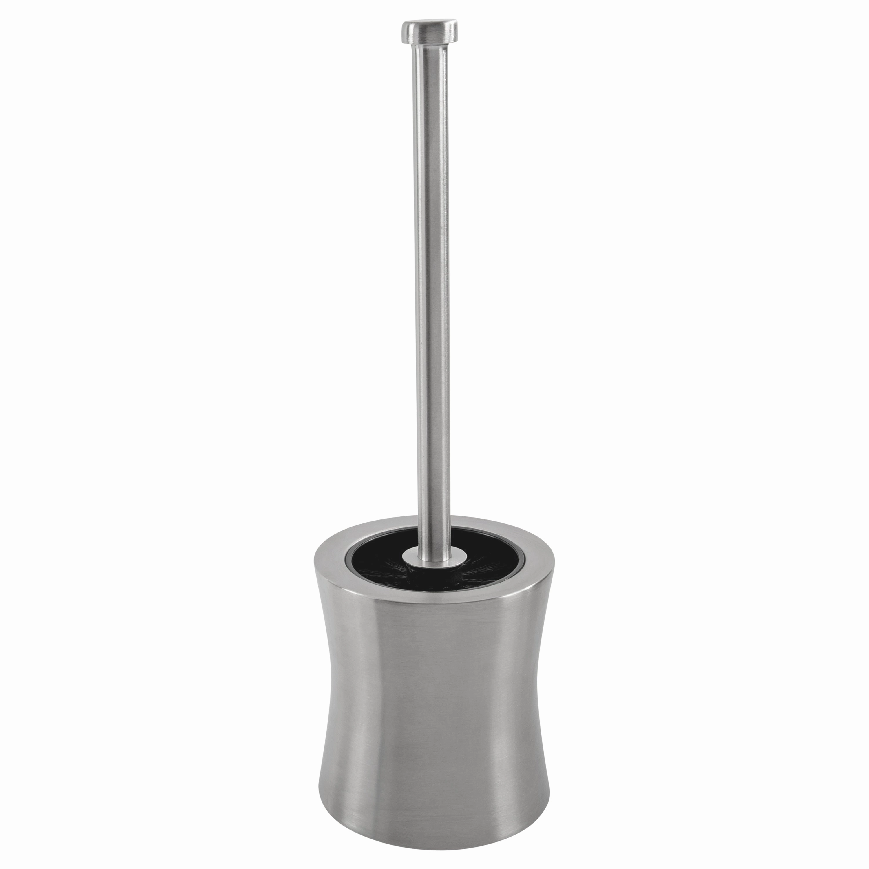Bath Bliss Hour Glass Shaped Stainless Steel Toilet Brush and Holder - 4.5" Rd x 15.4" Toilet Brush,Bathroom Cleaner