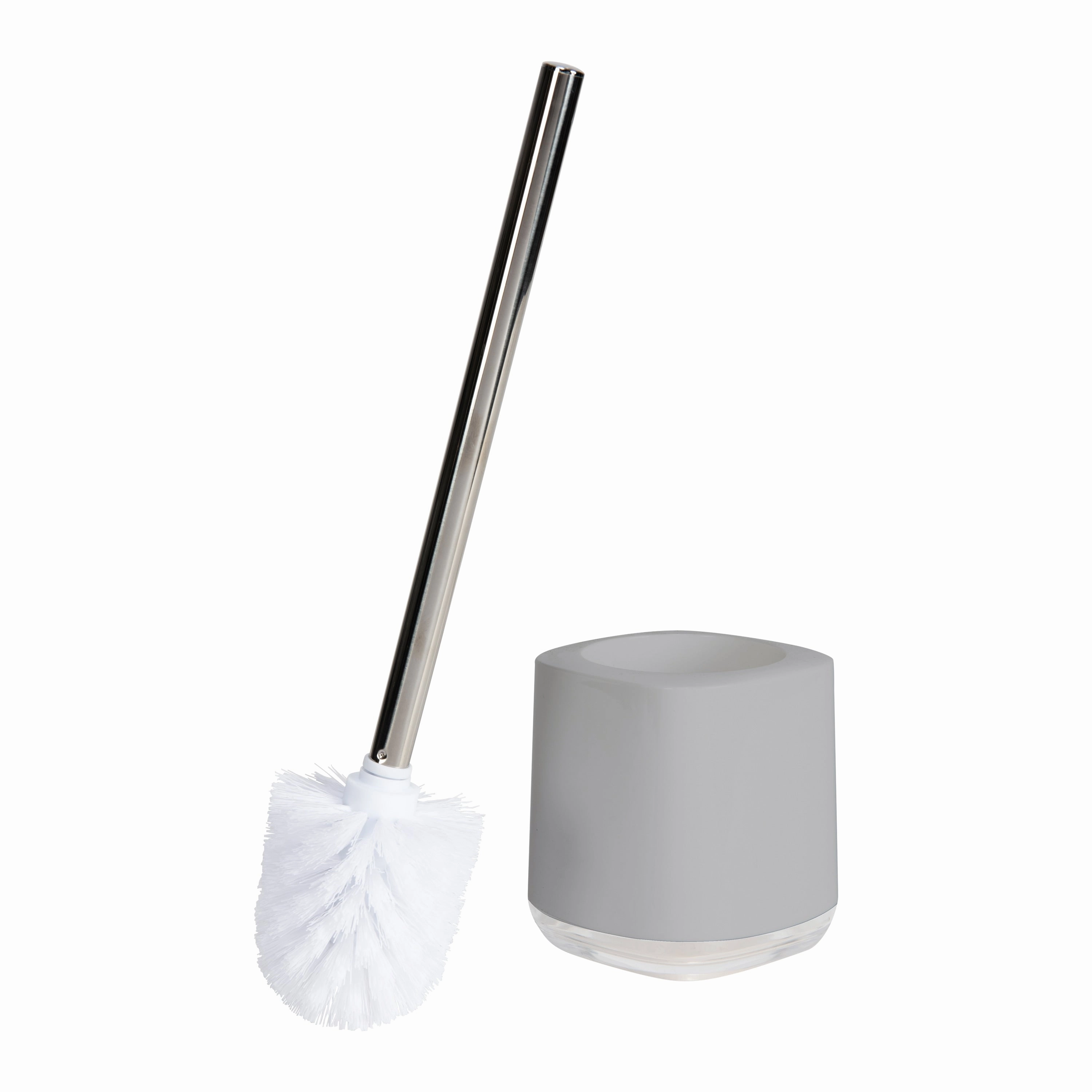 Bath Bliss Luxury Toilet Brush Holder in Grey - 4" x 4" x 15"
