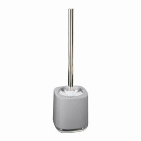 Bath Bliss Luxury Toilet Brush Holder in Grey - 4" x 4" x 15" Toilet Brush,Bathroom Cleaner