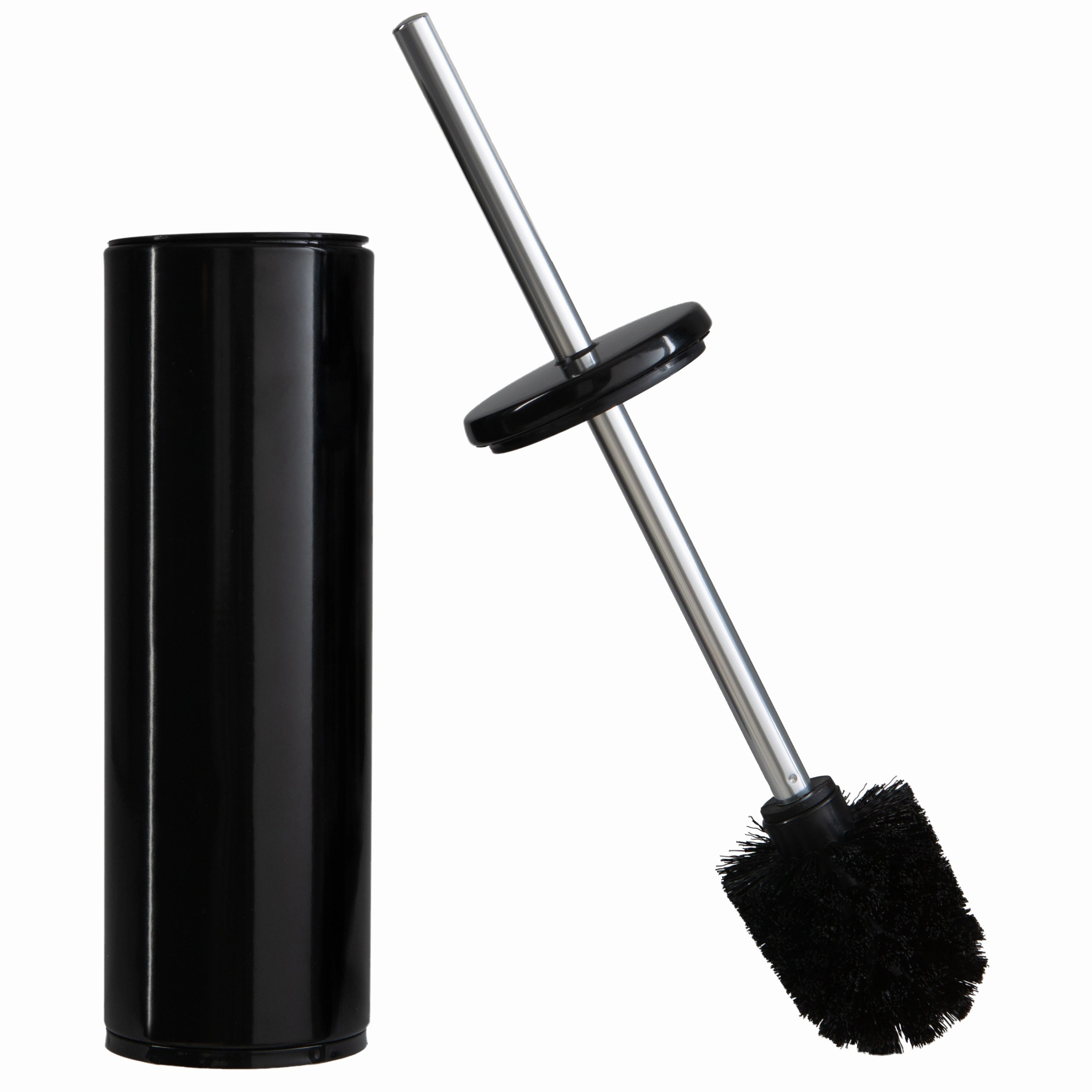 Bath Bliss Modern Aluminum Deluxe Stainless Steel Toilet Brush with Removable Liner in Black Toilet Brush,Bathroom Cleaner