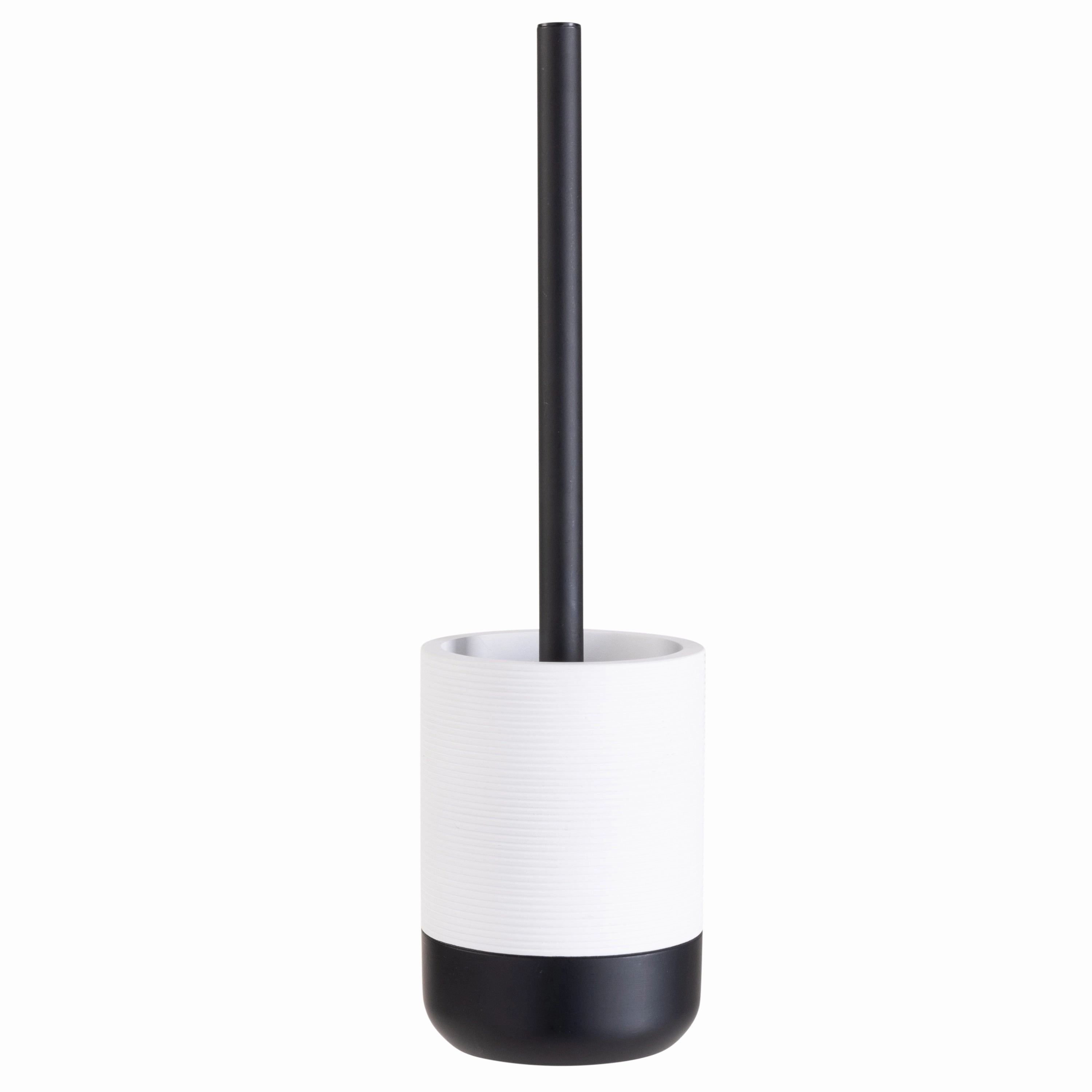 Bath Bliss Monochrome Toilet Brush in White & Black - 4"x 4"x 14.96"