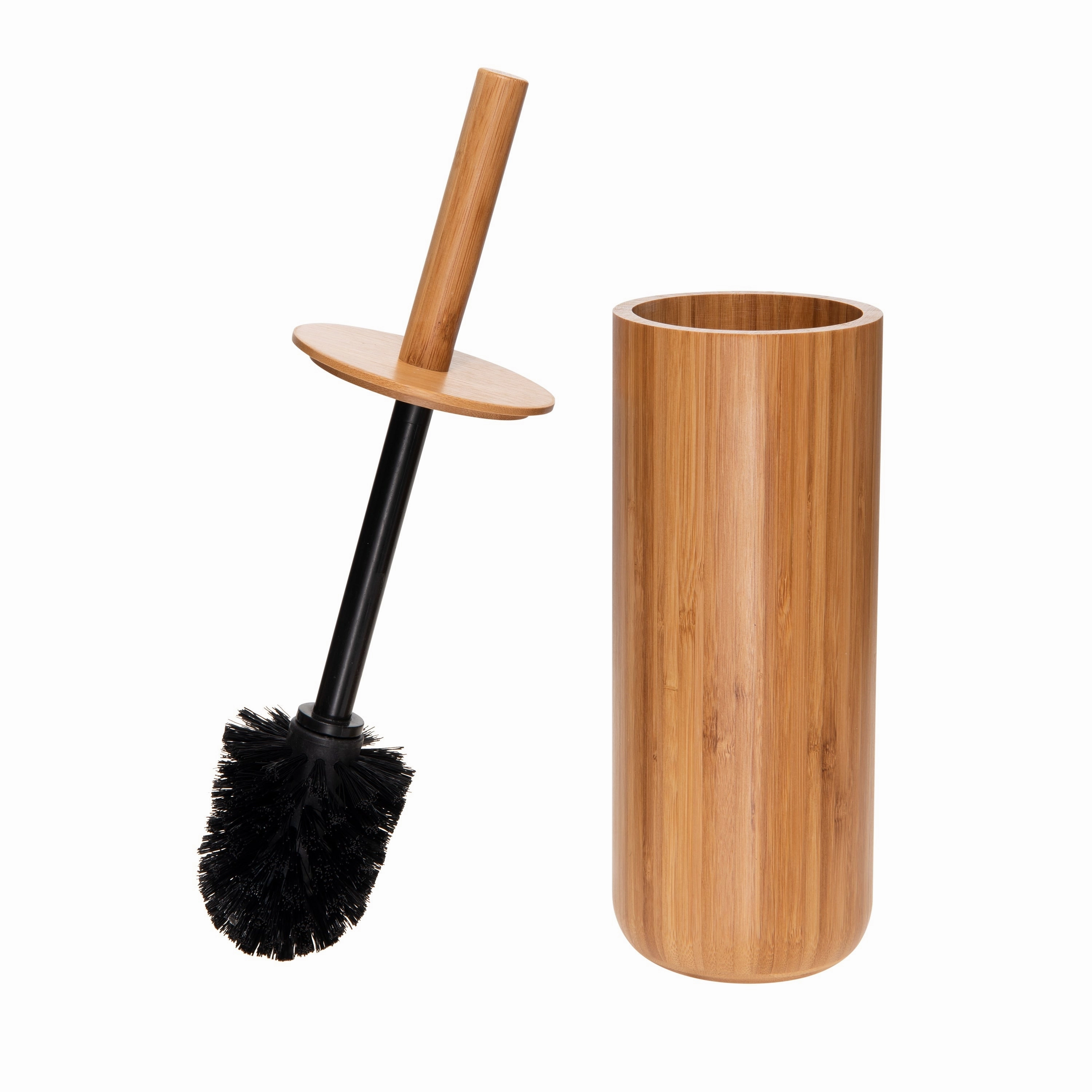 Bath Bliss Rounded Bamboo Toilet Bowl Brush - 3.94 x 3.94 x 14.57