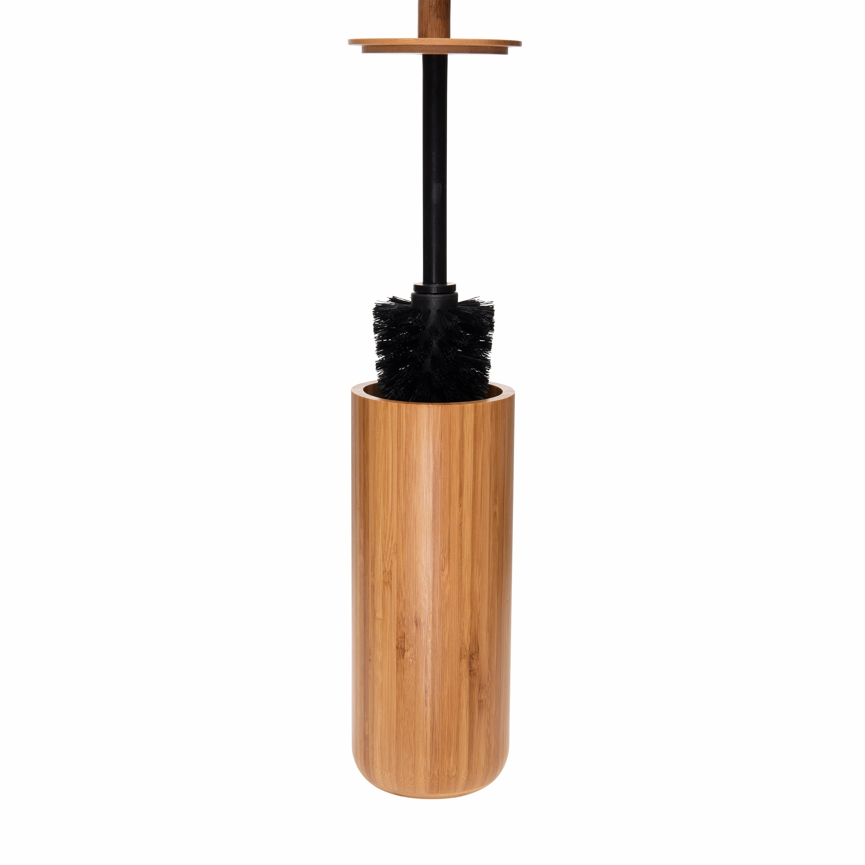Bath Bliss Rounded Bamboo Toilet Bowl Brush - 3.94 x 3.94 x 14.57