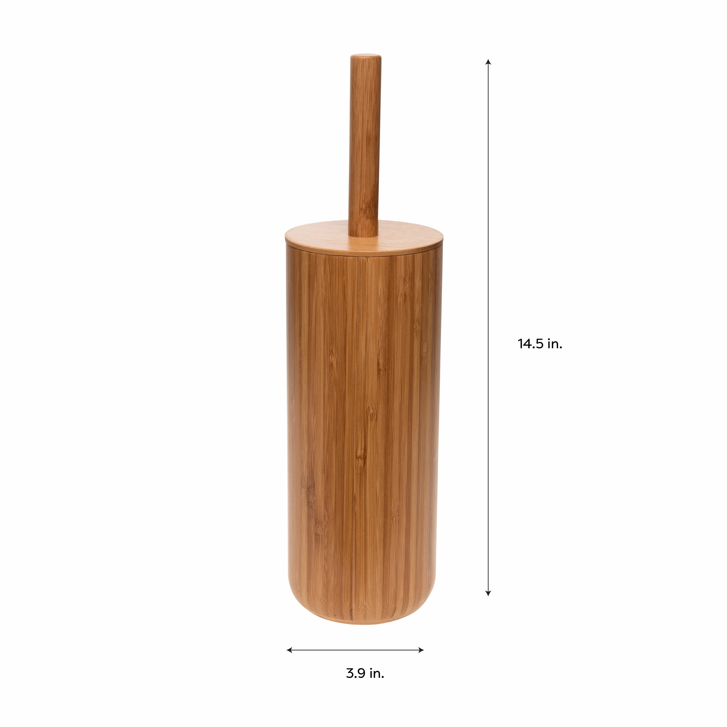 Bath Bliss Rounded Bamboo Toilet Bowl Brush - 3.94 x 3.94 x 14.57
