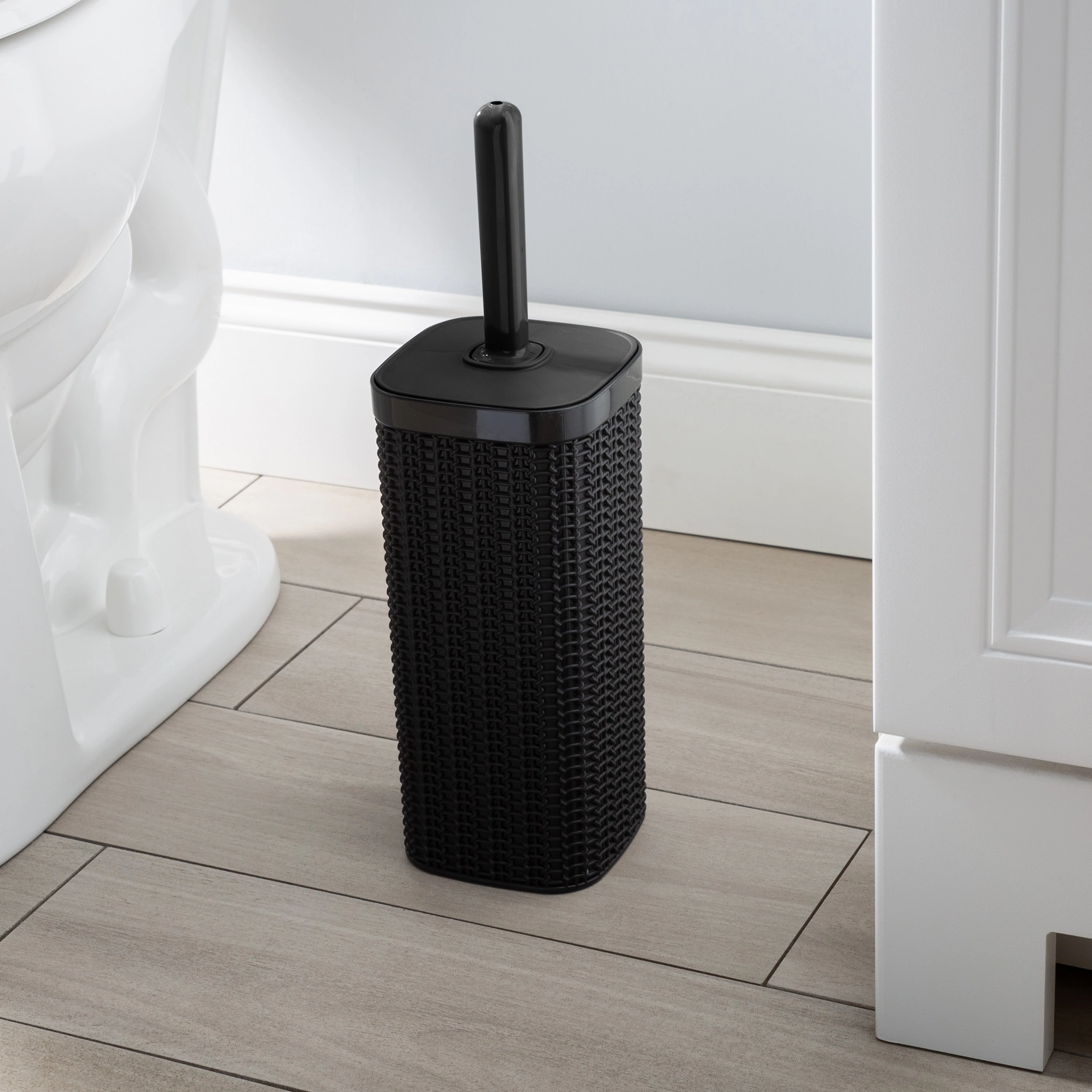 Bath Bliss Sailor Knot Toilet Brush in Matte Black - 4.5"x 4.5"x 15.55"