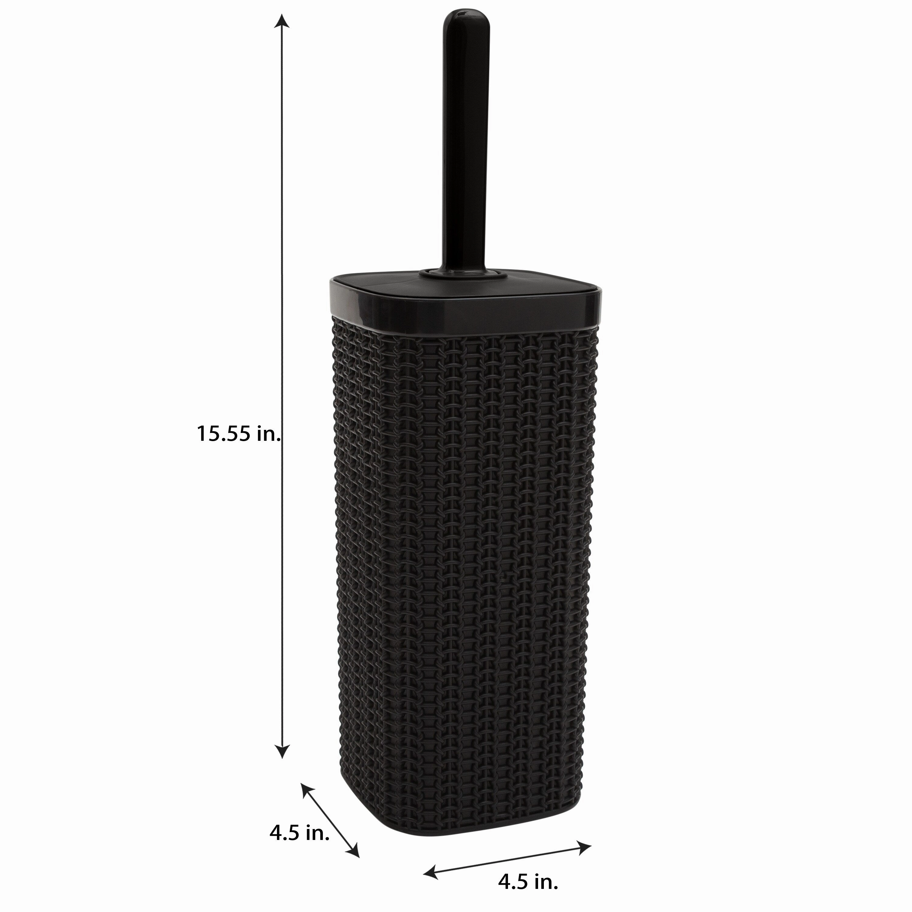 Bath Bliss Sailor Knot Toilet Brush in Matte Black - 4.5"x 4.5"x 15.55"