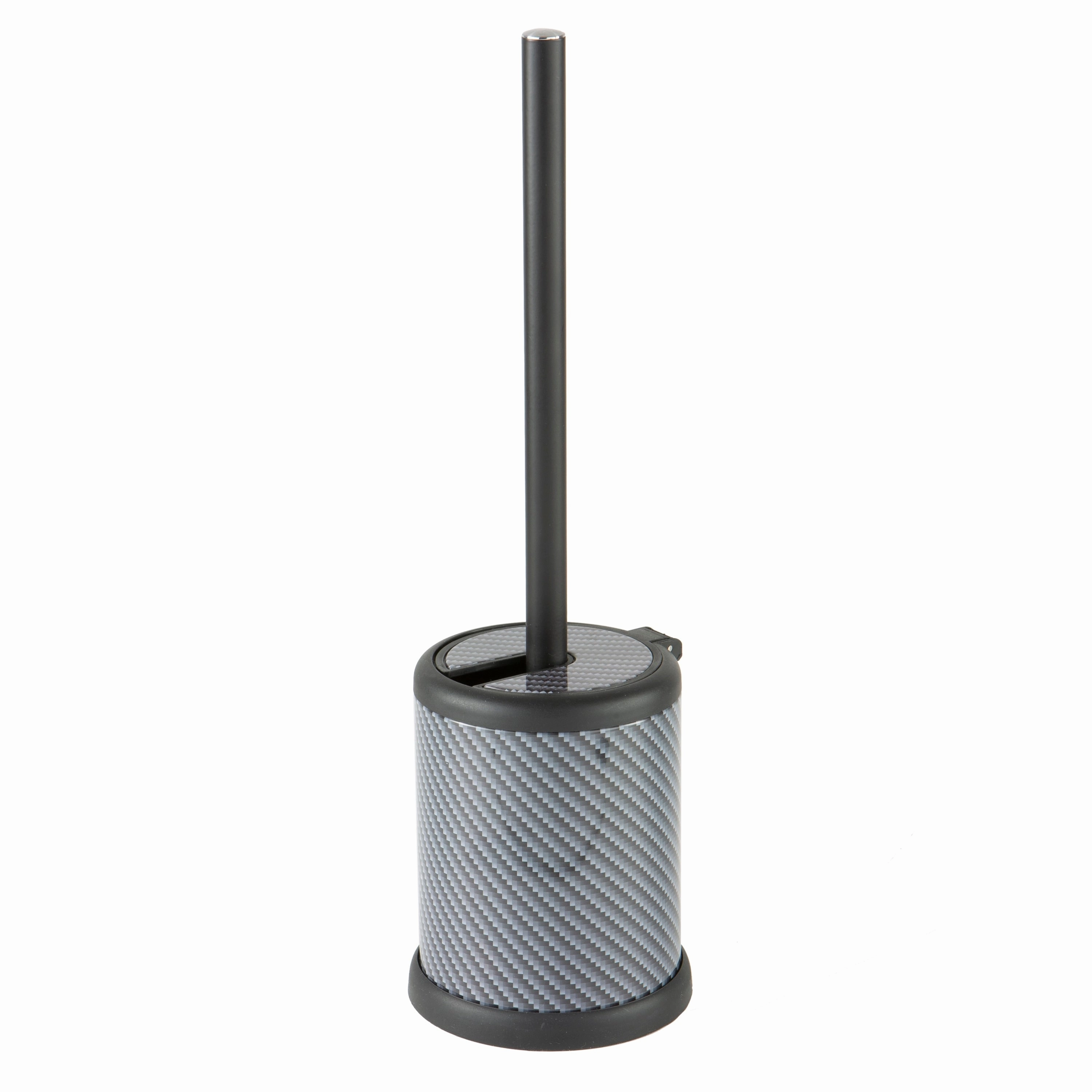 Bath Bliss Self Closing Lid Toilet Brush and Holder in Stainless Steel