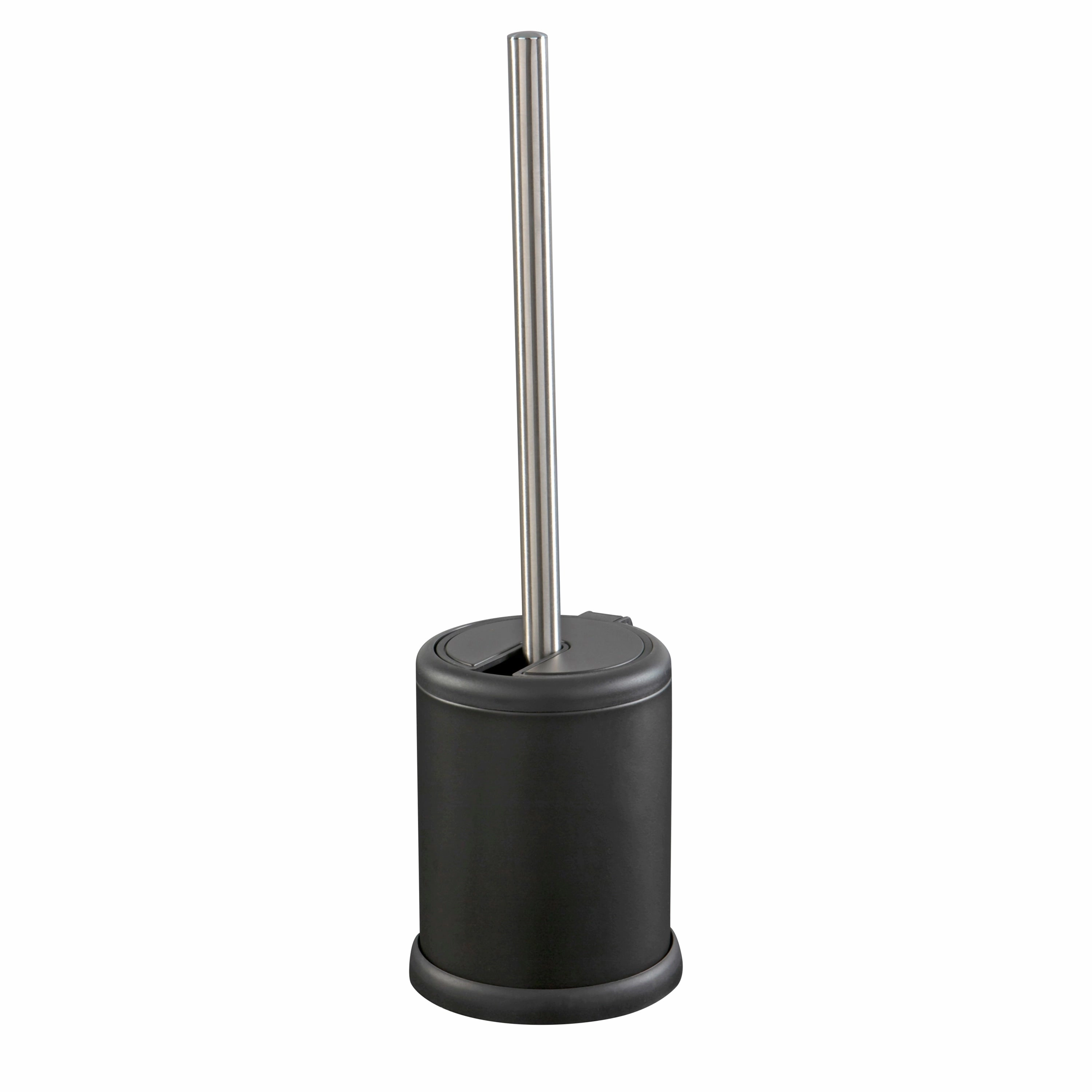 Bath Bliss Self Closing Lid Toilet Brush and Holder in Stainless Steel