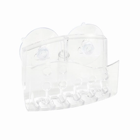 Bath Bliss Soap Holder - Clear - 5"x1"x3.75" Toothbrush Holder,Bathroom Organizer