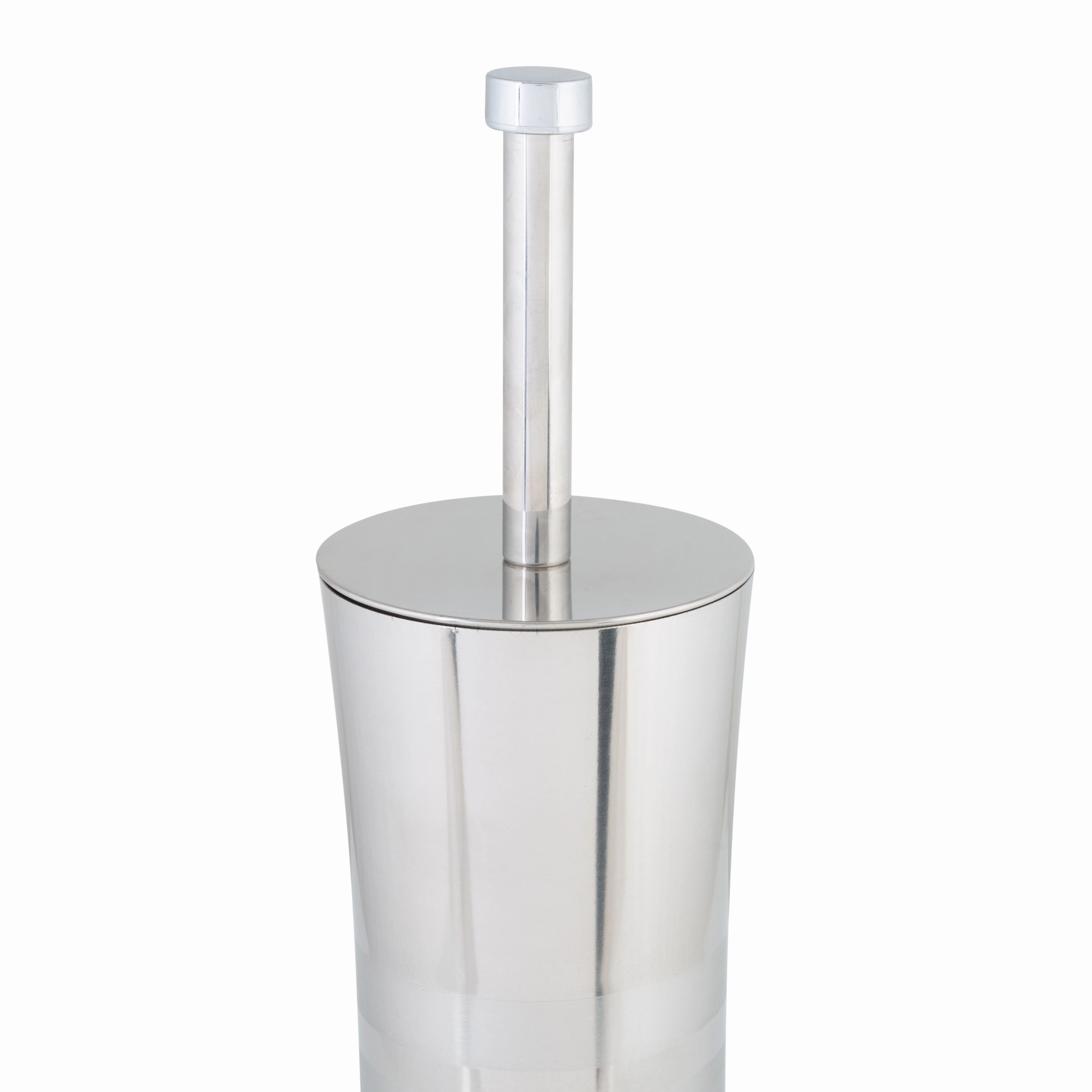 Bath Bliss Stainless Steel Toilet Brush and Holder in Two Tone - 3.94" x 3.94" x 14.17"