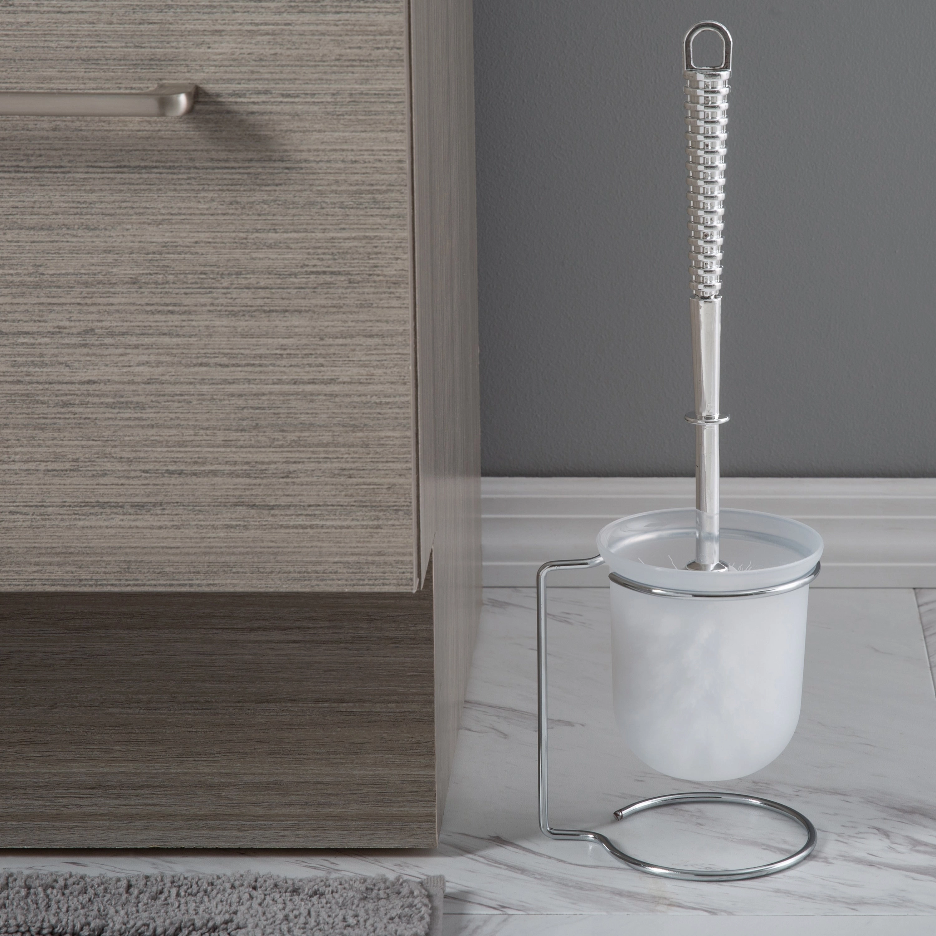 Bath Bliss Steel Toilet Brush and Holder in Chrome - 4.875 x 4 x 14.25