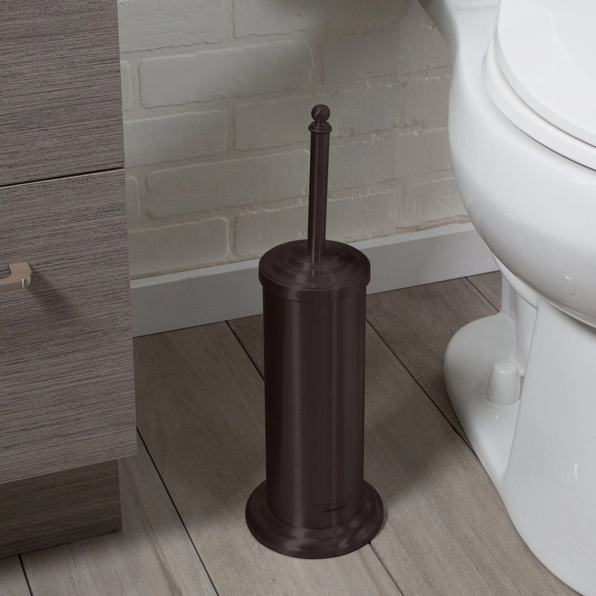 Bath Bliss Steel Toilet Brush and Holder in Rust - 5"Rdx16.75"H