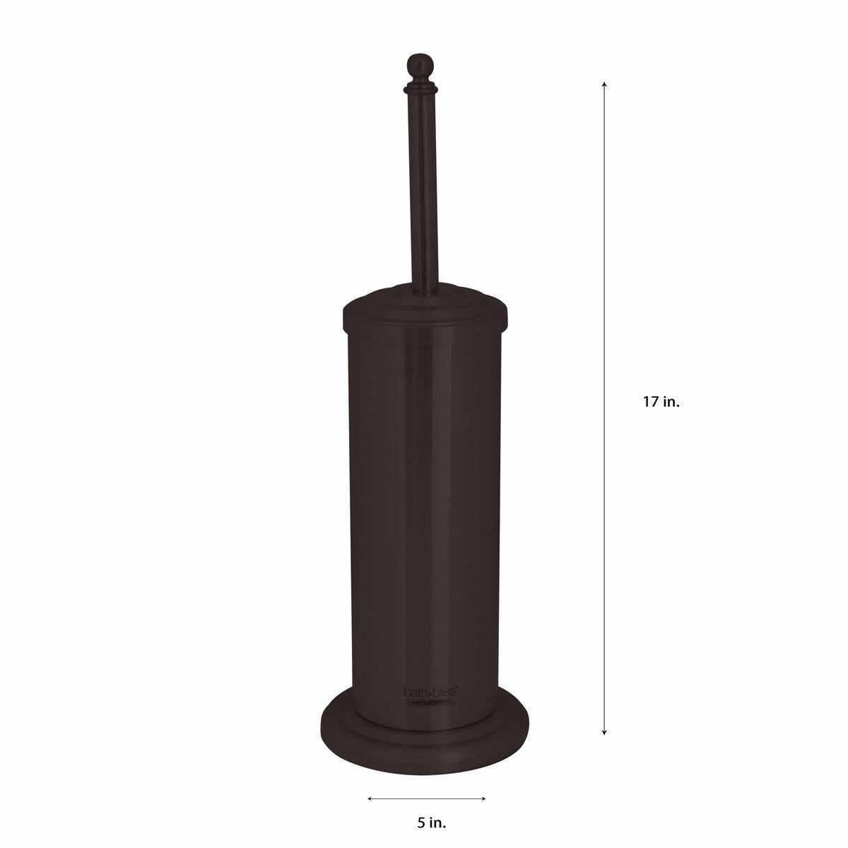 Bath Bliss Steel Toilet Brush and Holder in Rust - 5"Rdx16.75"H
