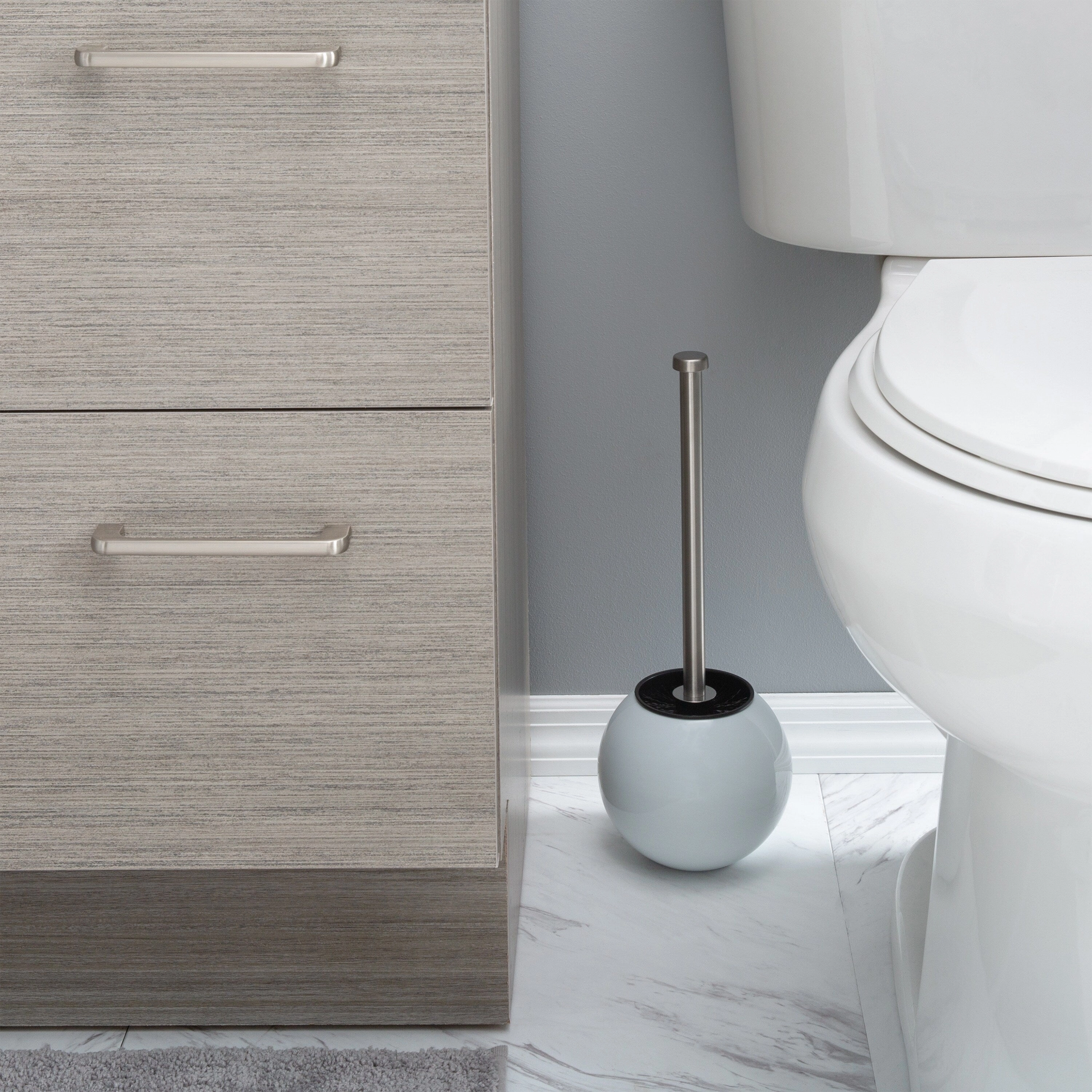 Bath Bliss Toilet Brush with Globe Design - 5.5" Rd x 14.5"