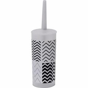 Bath Zigzag Toilet Bowl Brush Holder - 3.94"L x 3.94"W x 13.78"H Toilet Brush,Bathroom Cleaner