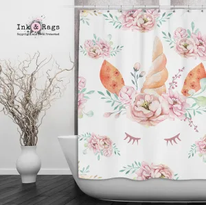 Be a Unicorn Watercolor Unicorn and Rose Shower Curtains and Optional Bath Mats Lighting,Lamps Fixtures
