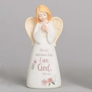 Be Still and Know That I Am God Small Angel Figurine Decorative Mirror,Home Decor Mirror