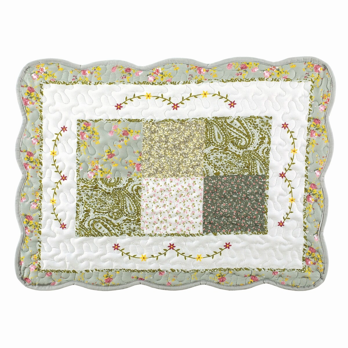 Beautiful Vintage Floral & Patchwork Design Pillow Sham pillowcases,cotton pillow covers,bed linen