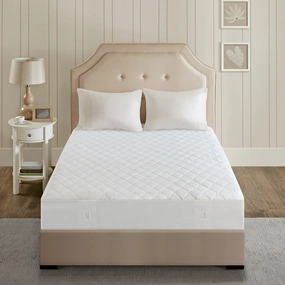 Beautyrest Cotton Blend Twin/ Twin X-Large Size Heated Electric Mattress Pad - White mattress pads,mattress topper,bed protection
