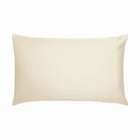 Bedeck Fine Linens 400 Thread Count Sateen Plain Dye Pair of Standard Pillowcases In Chalk Bedding,luxury bedding sets