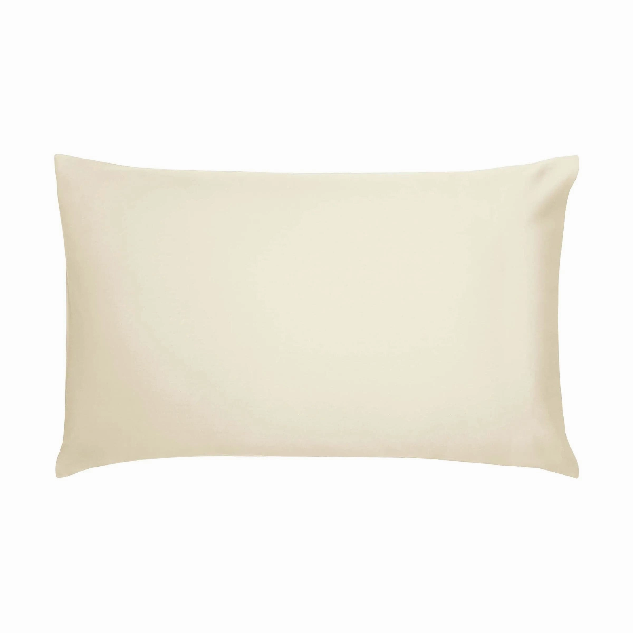 Bedeck Fine Linens 400 Thread Count Sateen Plain Dye Pair of Standard Pillowcases In Chalk Bedding,luxury bedding sets