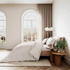 Bedeck of Belfast 400tc Sateen Plain Dye Duvet Set in Chalk Bedding,luxury bedding sets
