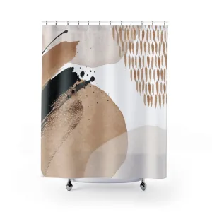 Beige Ivory Black Abstract Shower Curtain Lighting,Home Lighting