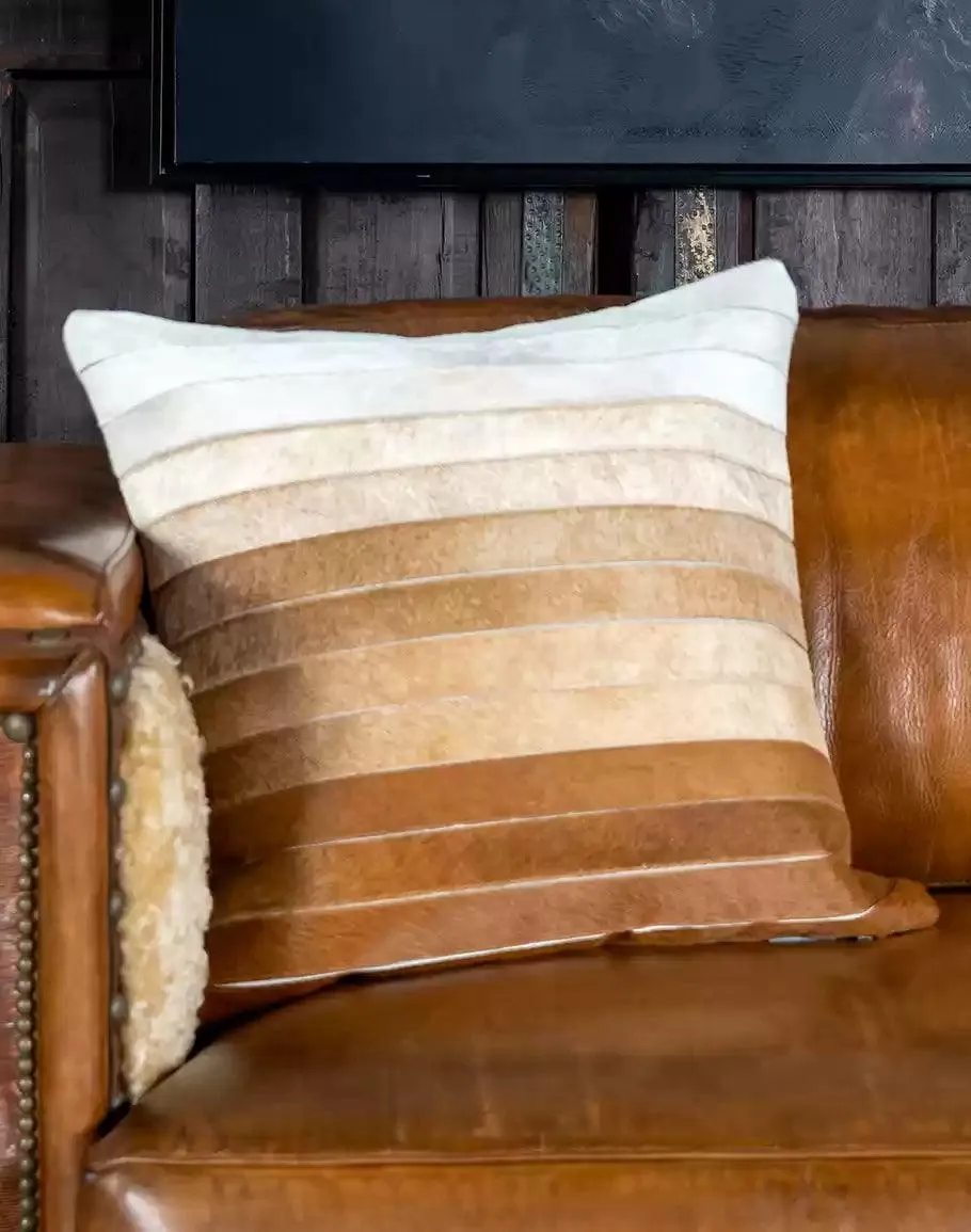 Beige Ombre Cowhide Throw Pillow storage cart, utility cart