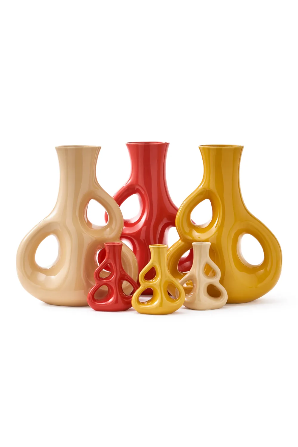 Beige Stoneware Vase M | Pols Potten Three Ears