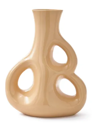 Beige Stoneware Vase M | Pols Potten Three Ears Vase,Glass Vase