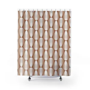 Beige White Shower Curtain | Art Deco, Tear Drops Geometric Lighting,Home Lighting